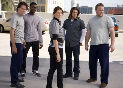 Timothy Hutton, Aldis Hodge, Gina Bellman, Christian Kane and Drew Powell in the episode 