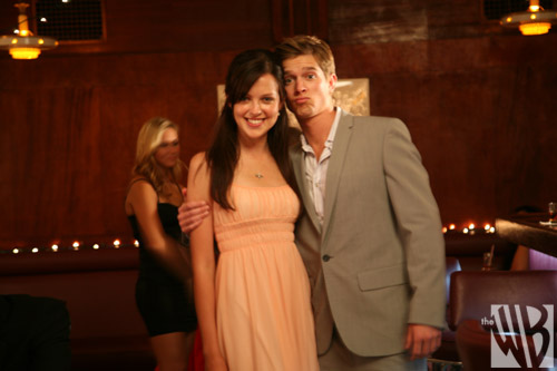 Drew Van Acker as Ryan and Heather Ann Davis as Olivia on the set of The Lake