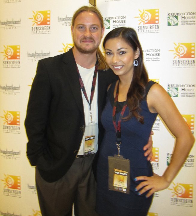 Director Jay McGee and actor Arias Stanley attend the screening of No Man Believes at the Sunscreen Film Festival