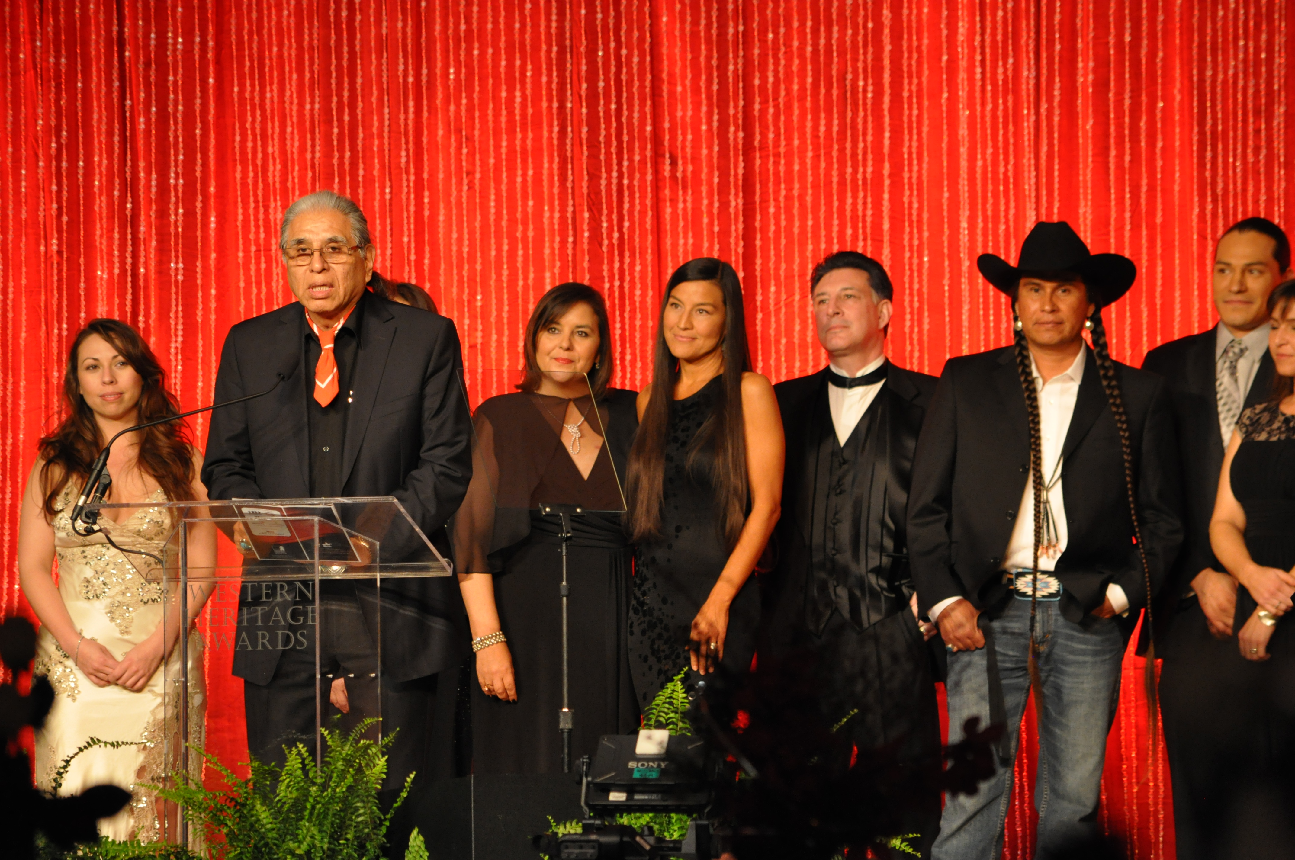 The Cherokee Word For Water accepts Best Motion Picture Award at the Western Heritage Awards 2014.