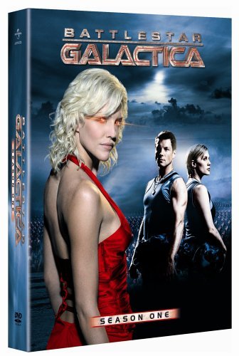 Jamie Bamber, Katee Sackhoff and Tricia Helfer in Battlestar Galactica (2004)