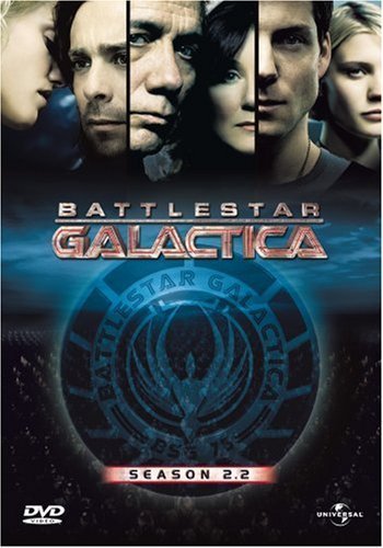 Mary McDonnell, Edward James Olmos, Jamie Bamber, James Callis, Katee Sackhoff and Tricia Helfer in Battlestar Galactica (2003)