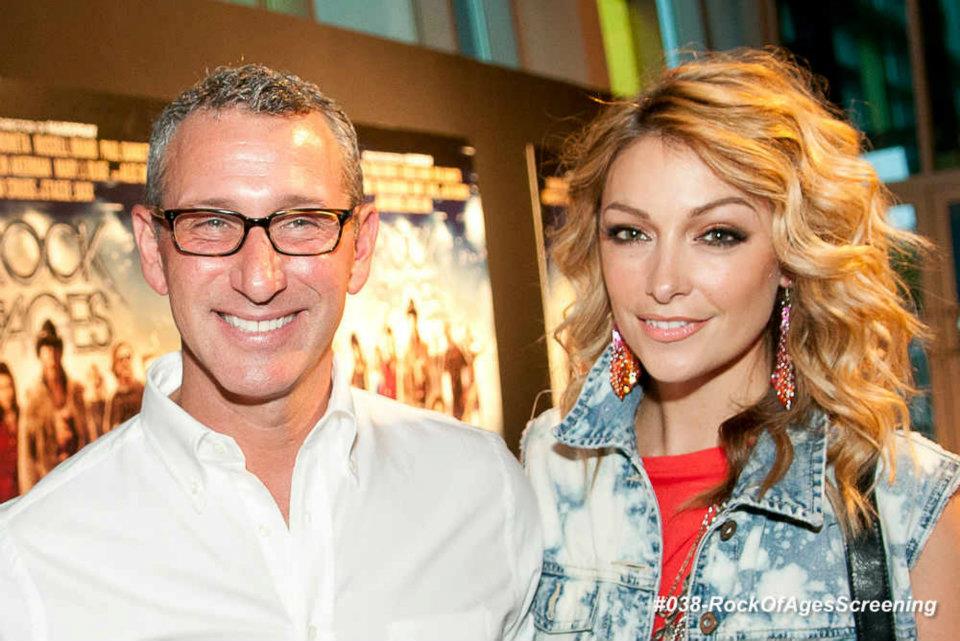 Director Adam Shankman and actress Celina Beach [ Mayor Whitmore's secretary ] at the Rock of Ages movie premiere | Miami Beach at the Regal Cinema South Beach Stadium 18 on June 7th, 2012.