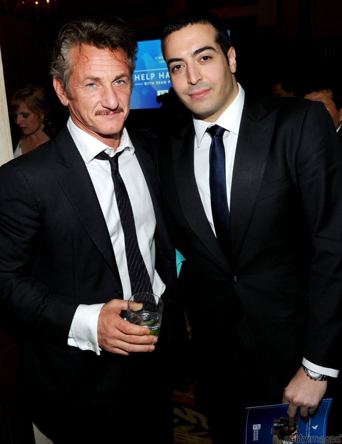 LOS ANGELES, CA - JANUARY 14: Actor Sean Penn and Producer Mohammed Al Turki at the Cinema For Peace event benefitting J/P Haitian Relief Organization in Los Angeles held at Montage Hotel on January 14, 2012 in Los Angeles, California.