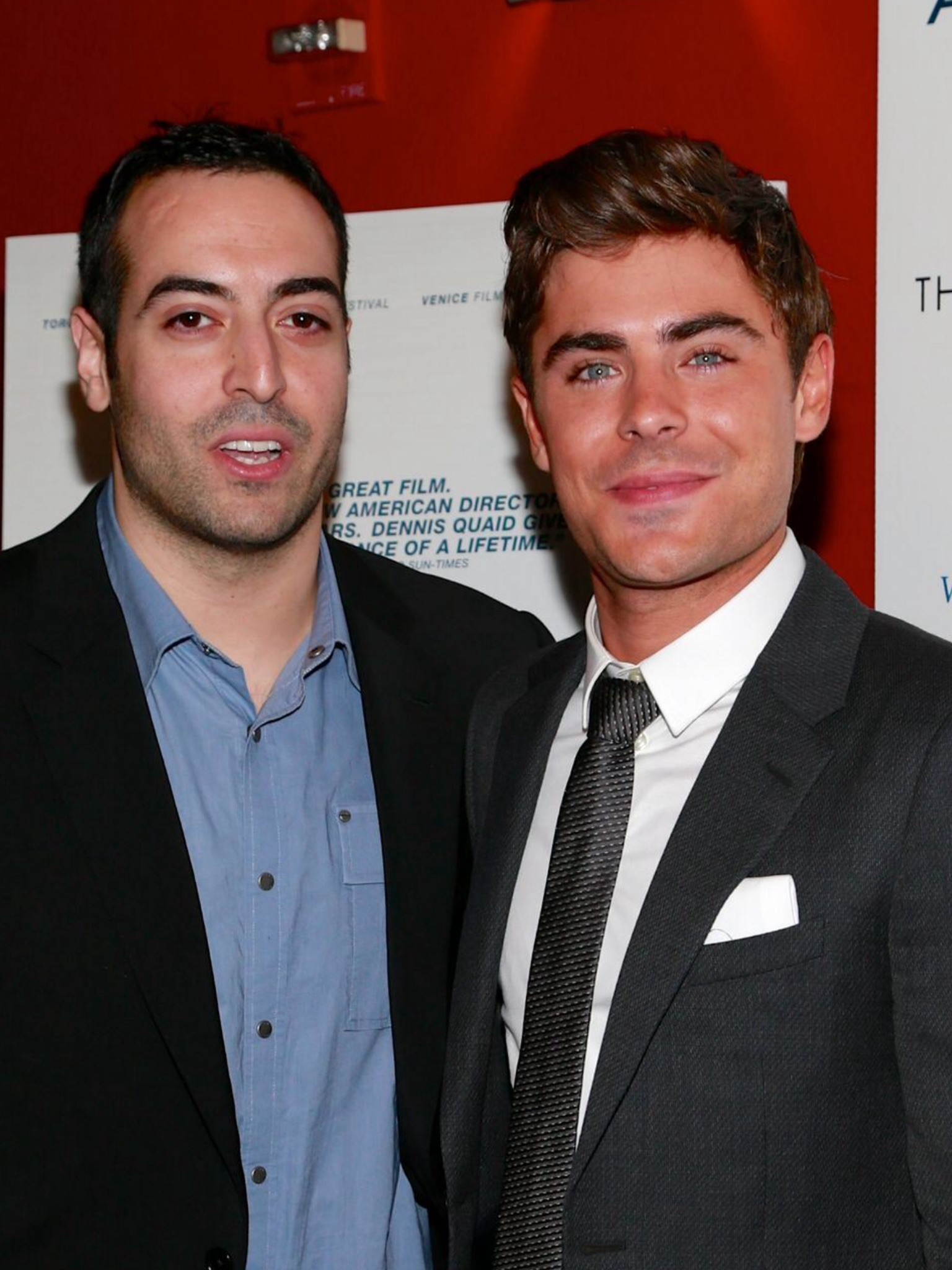 Producer Mohammed Al Turki and actor Zac Efron attend The Cinema Society & Bally screening of Sony Pictures Classics' 'At Any Price' at Landmark Sunshine Cinema on April 18, 2013 in New York City.