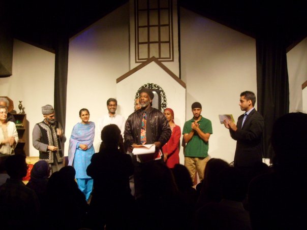 Cast of the Domestic Crusaders with Kamran Khan at the Nuyorican Poets Cafe in New York City.