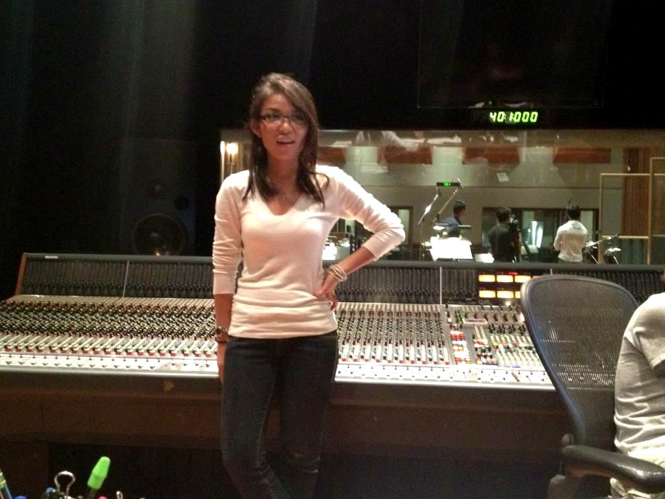 Composer Stefanie Kim at the Bridge Recording Studio