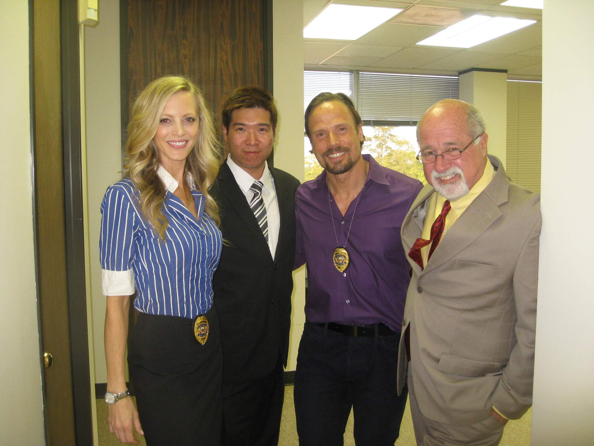 Neal Kodinsky on Set of the Movie Murder Book with some of the wonderful cast of the film including Heather Williams