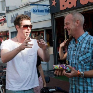 Director Jamie Patterson and Norman Cook (Fatboy Slim) on the set of City of Dreamers.