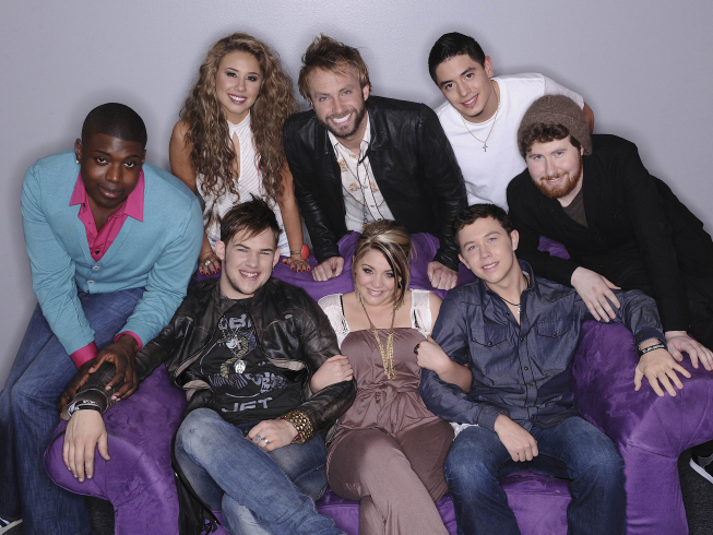 Still of Casey Abrams, Paul McDonald, Haley Reinhart, Lauren Alaina, James Durbin, Scotty McCreery, Stefano Langone and Jacob Lusk in American Idol: The Search for a Superstar (2002)