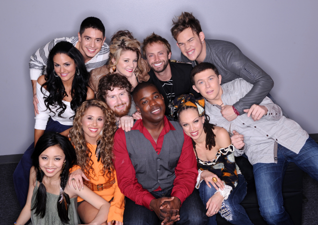 Still of Paul McDonald, Haley Reinhart, Naima Adedapo, Casey Abrams, Lauren Alaina, Pia Toscano, Thia Megia and Jacob Lusk in American Idol: The Search for a Superstar (2002)