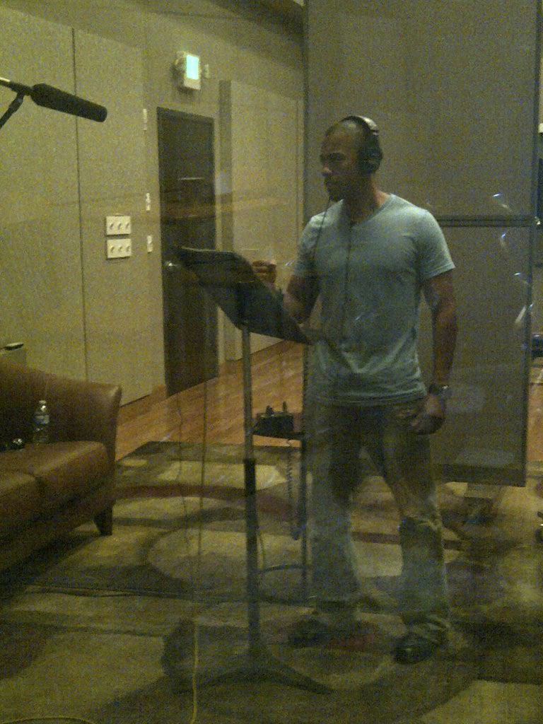Brad James doing audio work as the character 'Prentiss' in the upcoming thriller 'A Haunting in Georgia'
