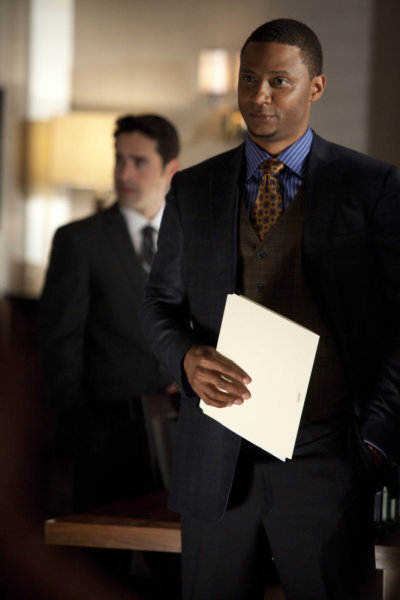 Still of Jesse Bradford and David Ramsey in Outlaw (2010)