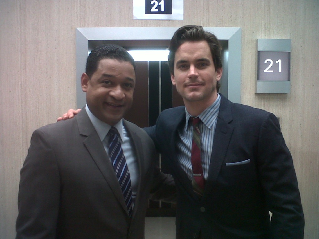 Alan R. Rodriguez and Matt Bomer - Set of White Collar.