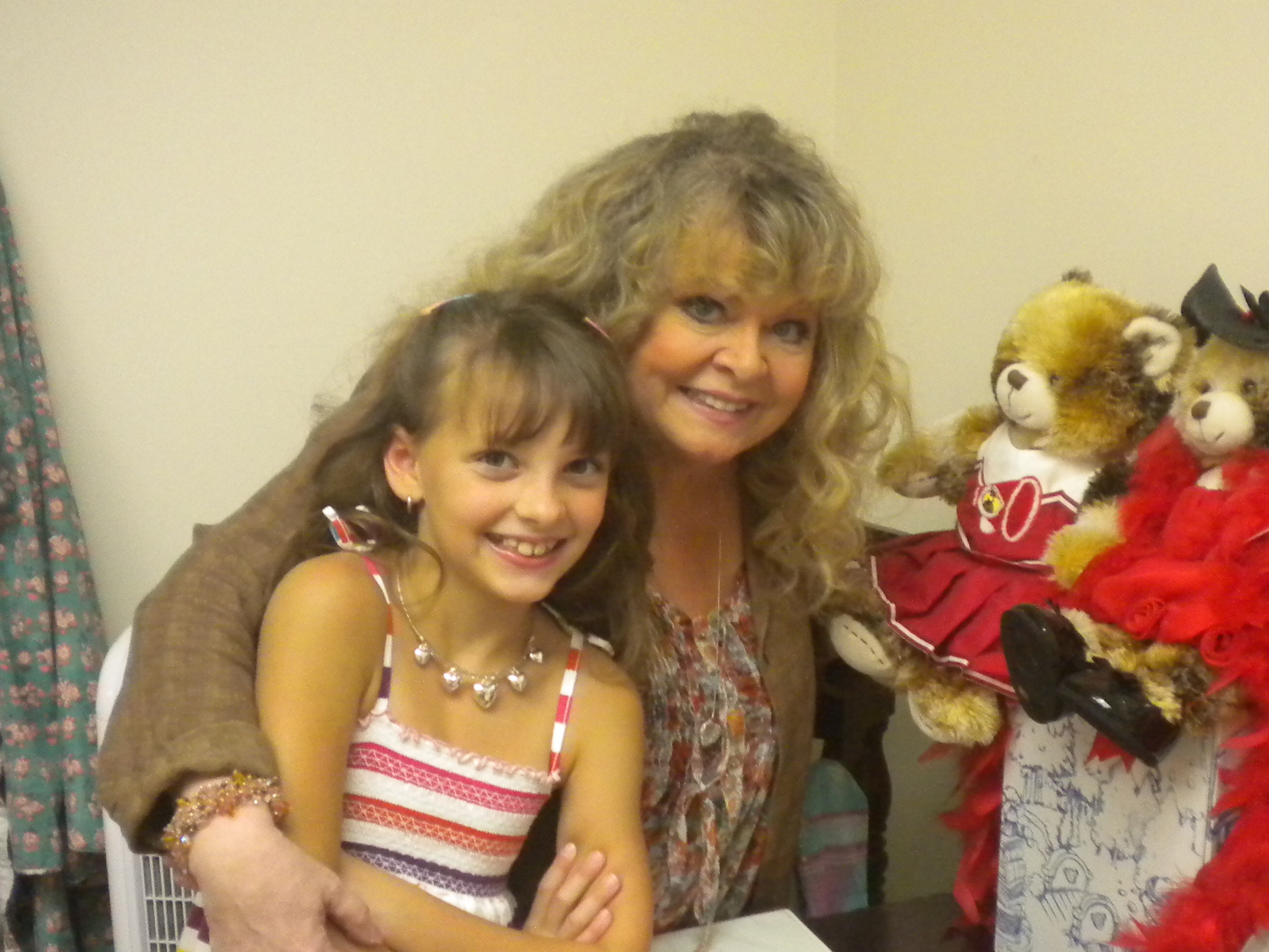 Rachel with Sally Struthers backstage at the Riverside Theater.