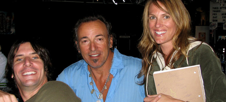 Chris Vaughn, Bruce Springsteen & Shannon Colette on set of Jerseyboy Hero.
