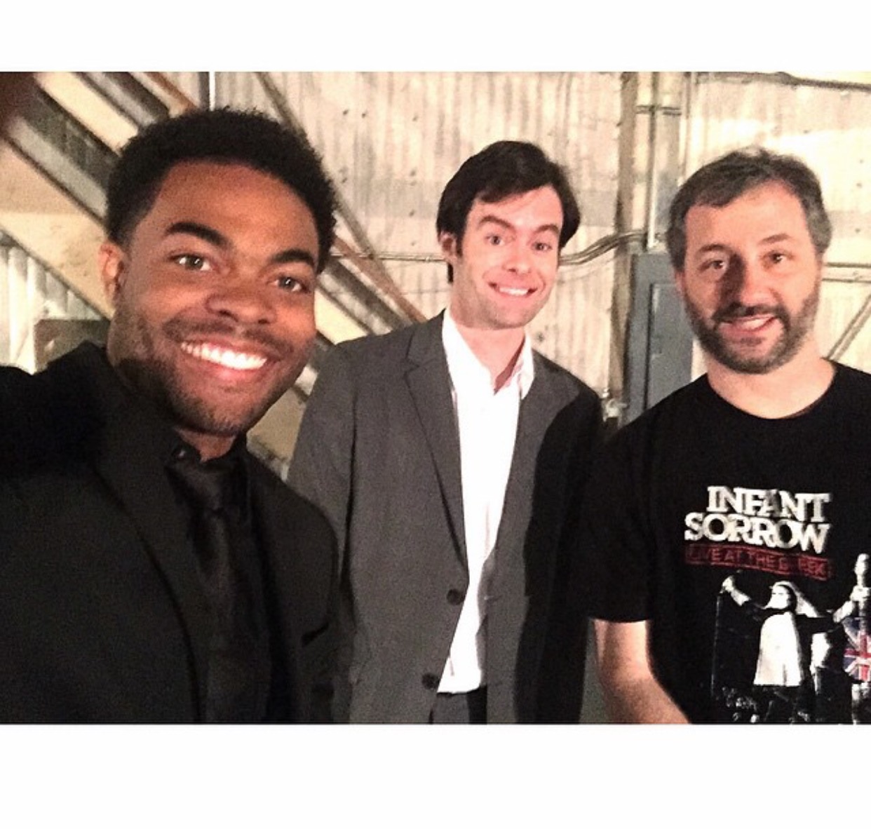 Joshua Triplett with Bill Hader and superstar Director, Judd Apatow.