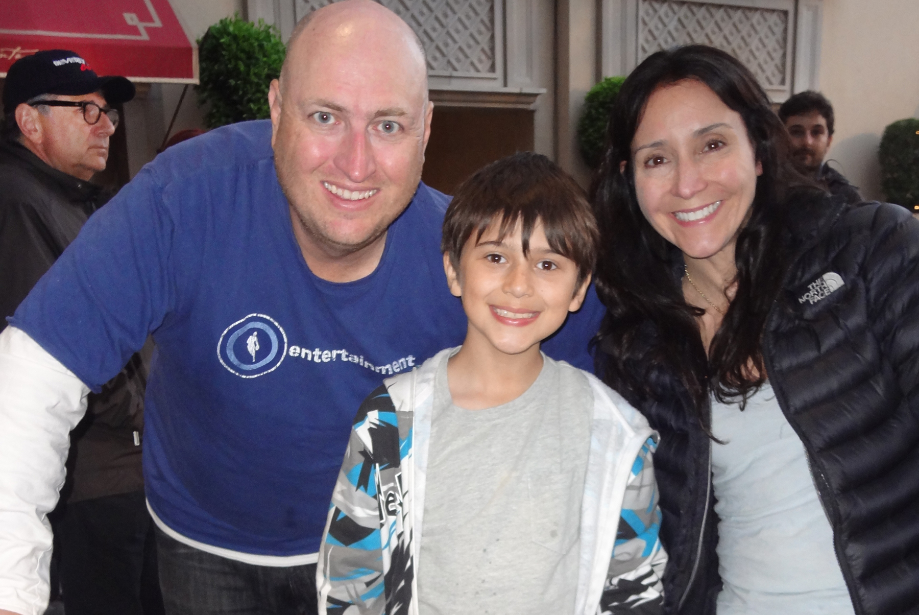 Gage with Executive Producers Shawn Ryan and Marney Hochman on the set of Beverly Hills Cop (The Pilot)