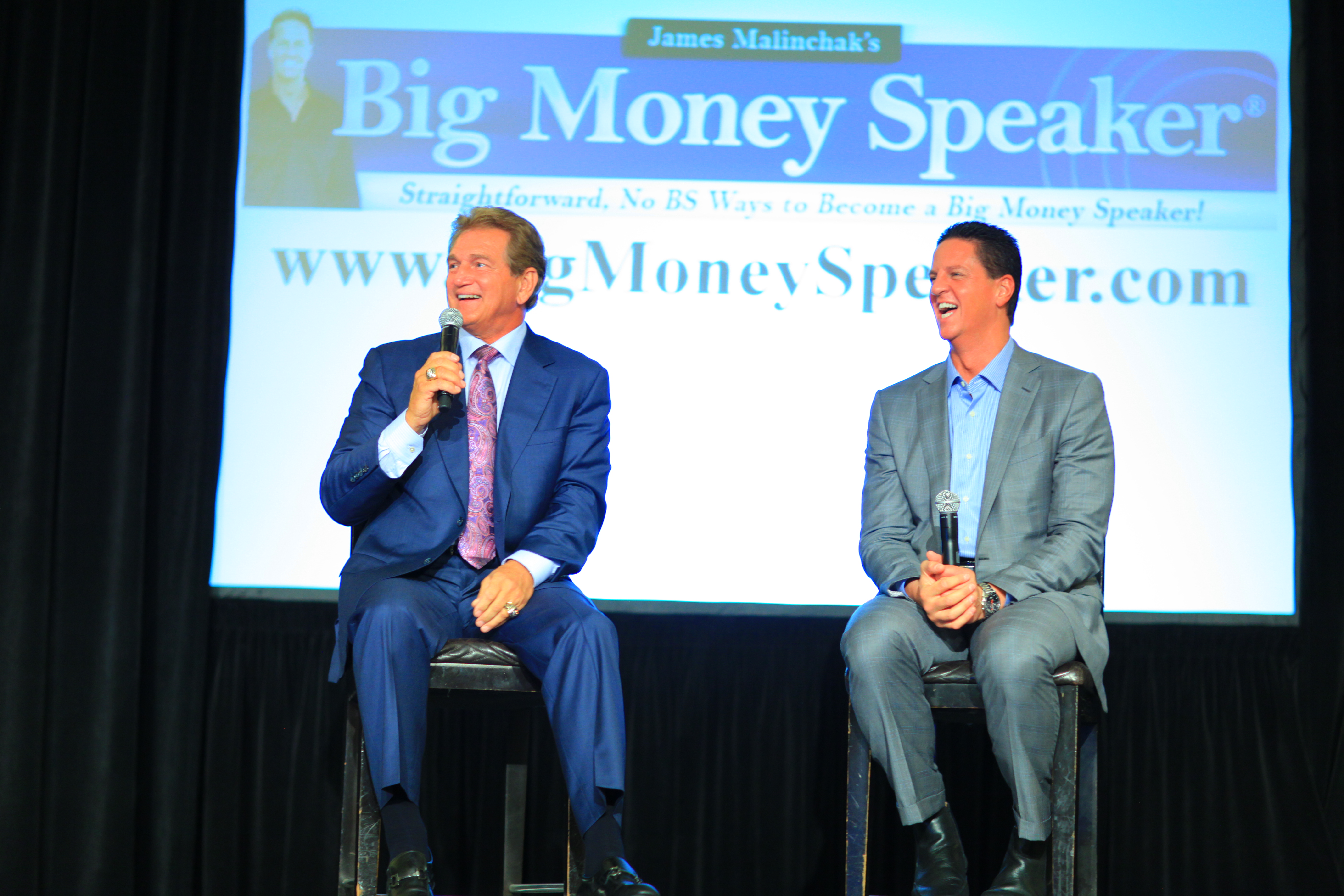 NFL great Joe Theismann at James Malinchak's Big Money Speaker Boot Camp. James Malinchak, Featured on ABC's Hit TV Show, Secret Millionaire, is one of America's highest-paid, most in-demand motivational and business public speakers.