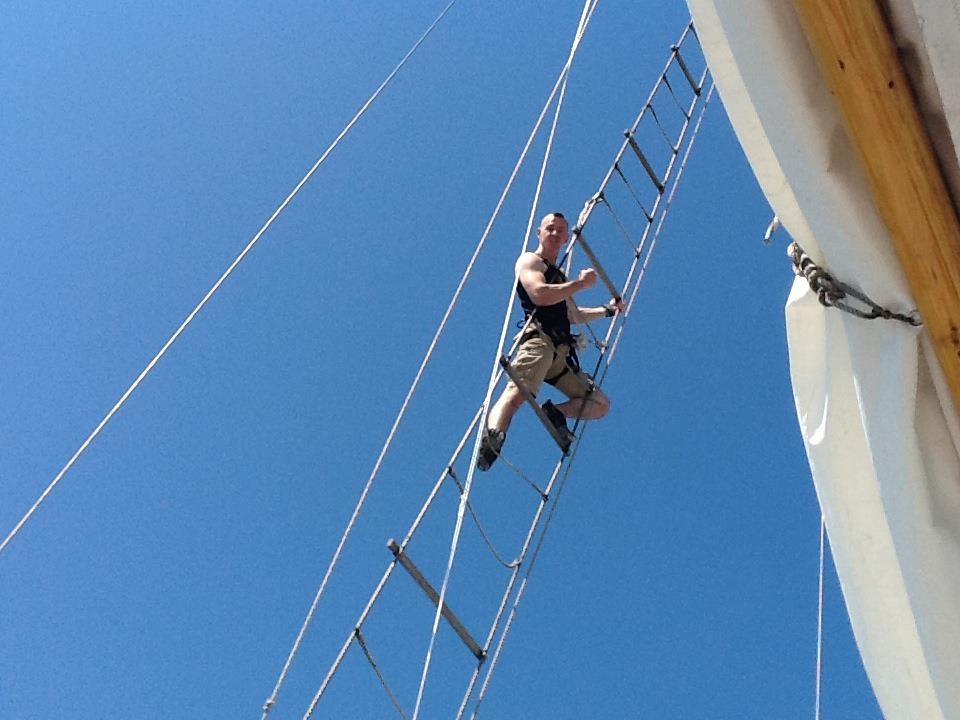 Climbing the Tall Ship Windy at Chicago's Navy Pier