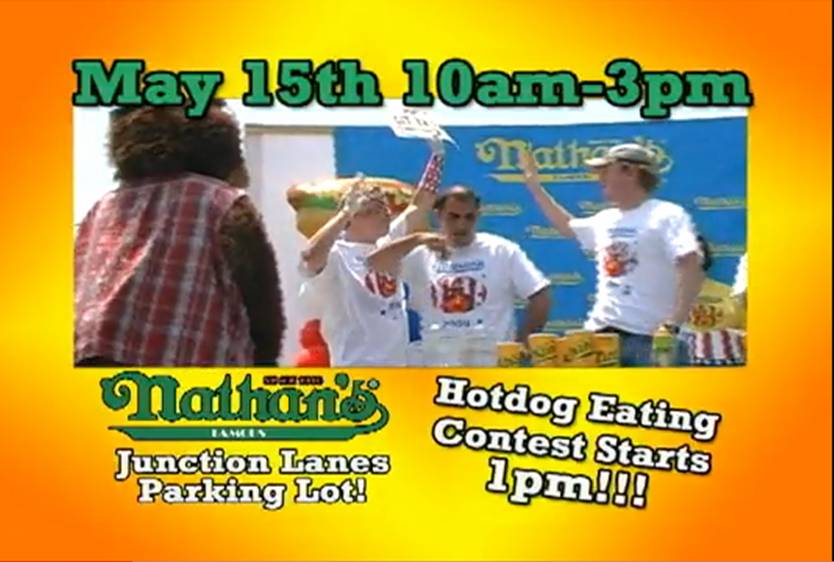 Regional TV spot promoting Nathan's Hot Dog Eating contest - 2010