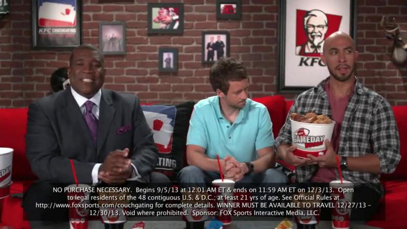 Still of Curt Menefee and Kila Packett in Couchgating with KFC promo