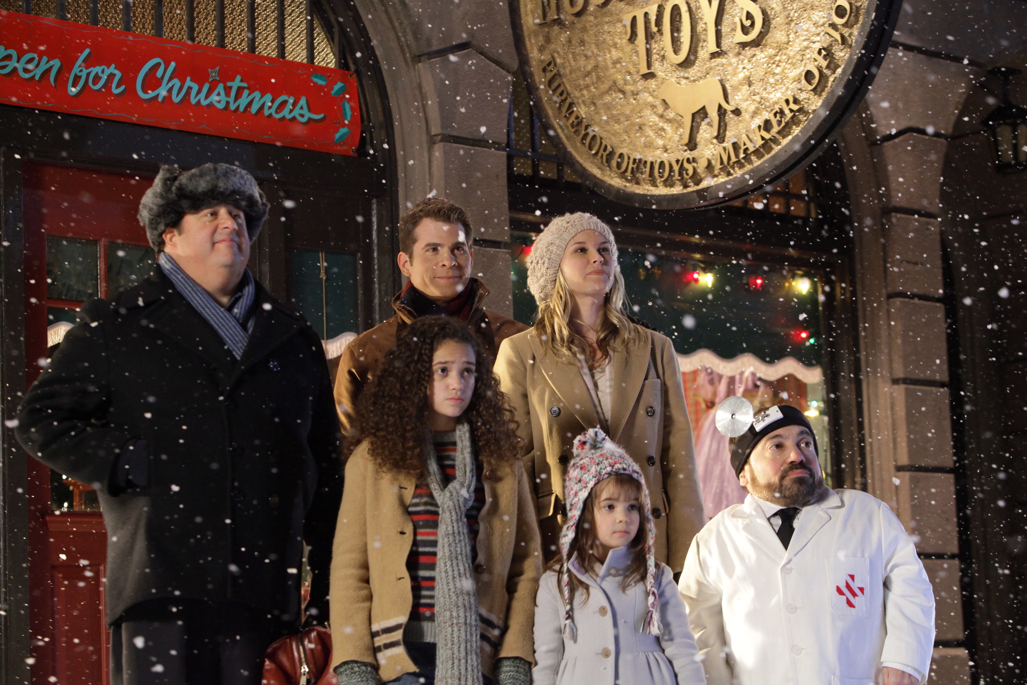 Still of Chris Coppola, John Ducey, Bonnie Somerville, Danny Woodburn, Madison Pettis and Kaitlyn Maher in The Search for Santa Paws (2010)