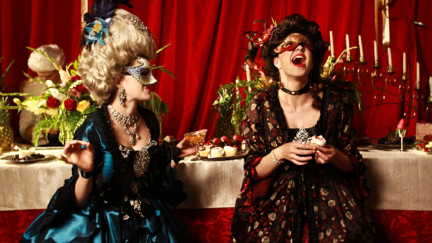 Jean Louise O'Sullivan and Lillian Solange Beaudoin as Marie Antoinette and Duchesse de Polignac.