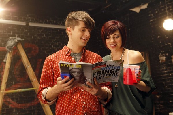 Still of Krysta Rodriguez and Andy Mientus in Smash (2012)