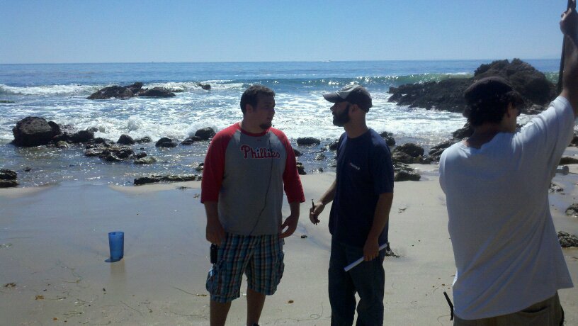 On the set of Frogman at Crystal Cove State Park