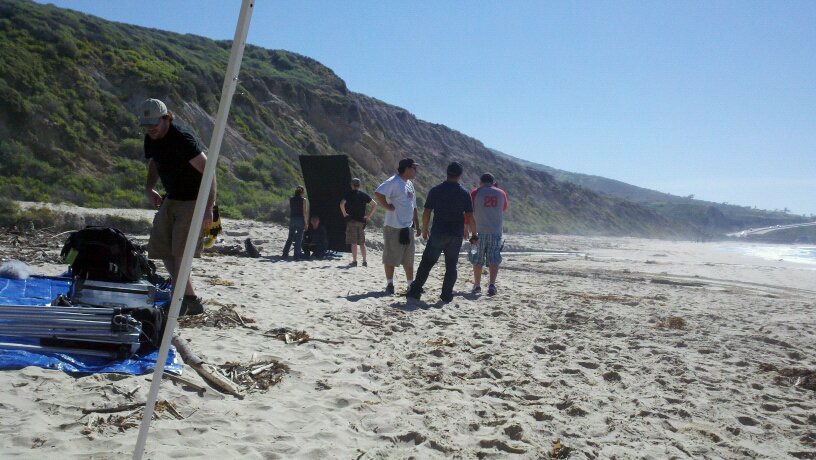 On set of Frogman