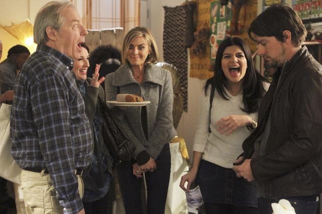Still of Megan Mullally, Zachary Knighton, Michael McKean, Casey Wilson and Eliza Coupe in Happy Endings (2011)
