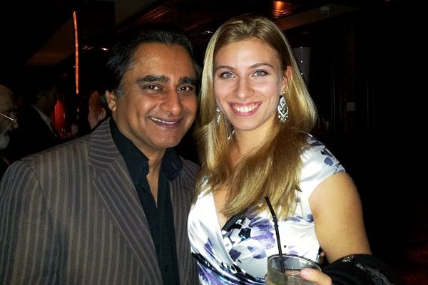 Mariah with Sanjeev Bhaskar at the 2012 BFI premiere of a Liar's Autobiography.