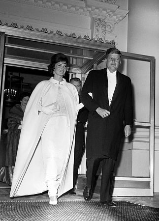 John F. Kennedy and Jackie Kennedy at a White House function 1961