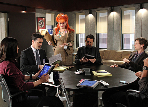 Still of Joe Mantegna, Thomas Gibson, Paget Brewster, Matthew Gray Gubler and Kirsten Vangsness in Nusikalstami protai (2005)