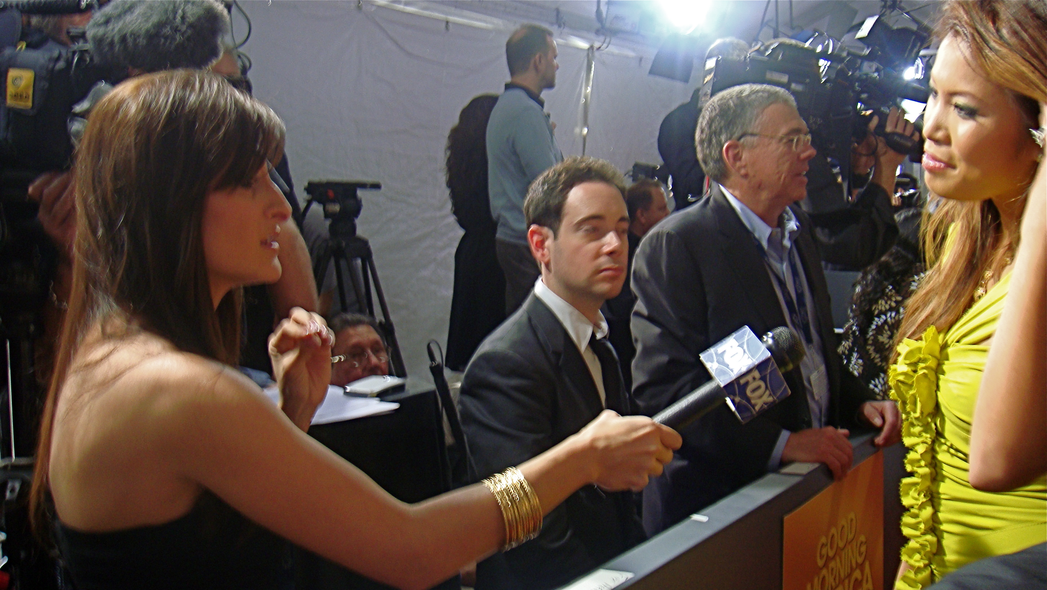 TV personality Zarah doing a series of interview at the GRAMMY Awards Red Carpet in Los Angeles, CA.