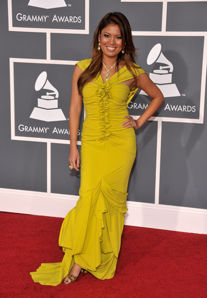 Recording artist ZARAH arrives at the 51st Annual Grammy Awards in Los Angeles. Jewelry by Avakian.