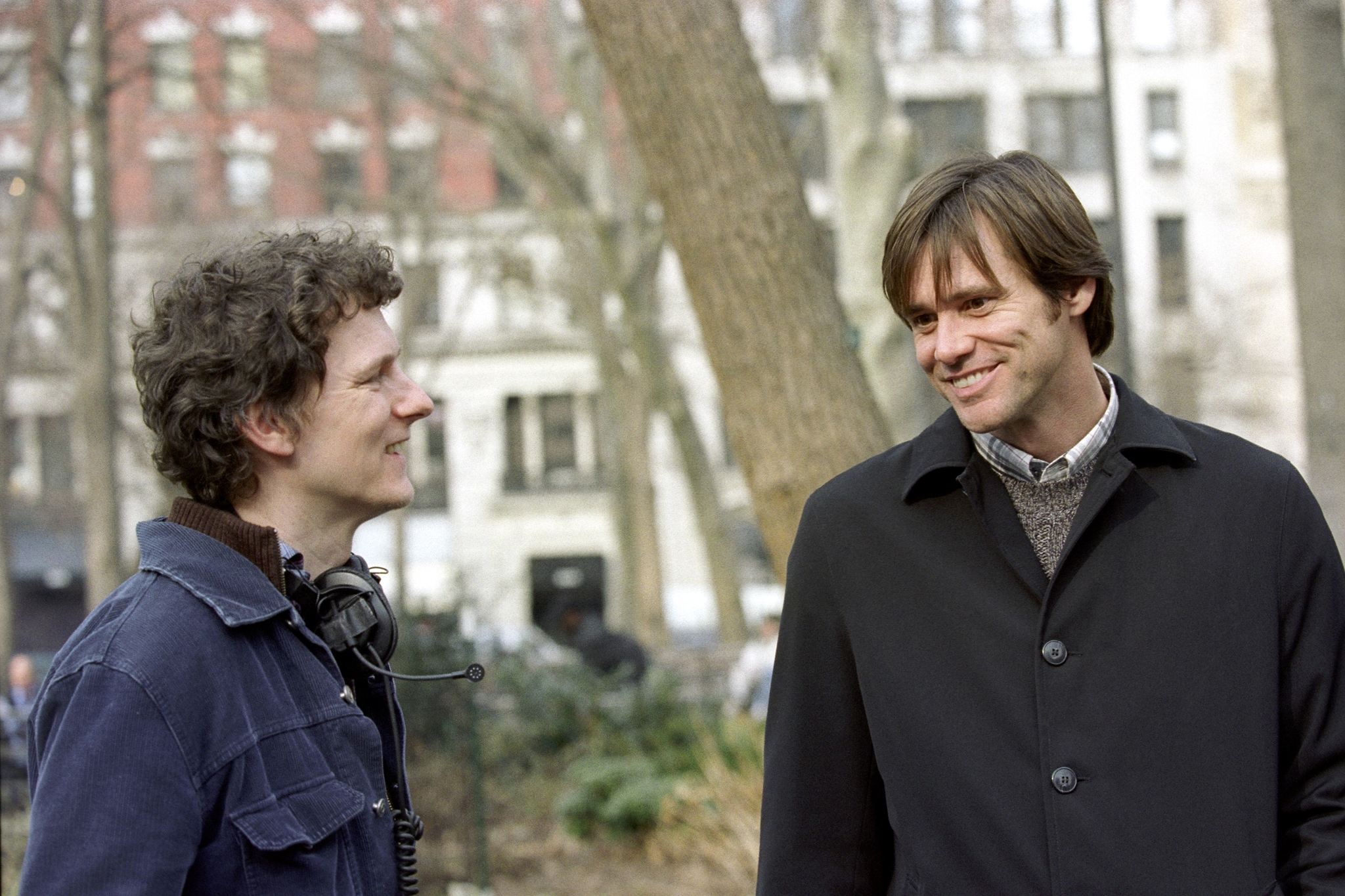 Still of Jim Carrey and Michel Gondry in Jausmu galia (2004)