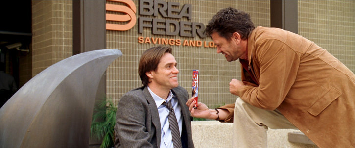 Still of Jim Carrey and John Michael Higgins in Yes Man (2008)