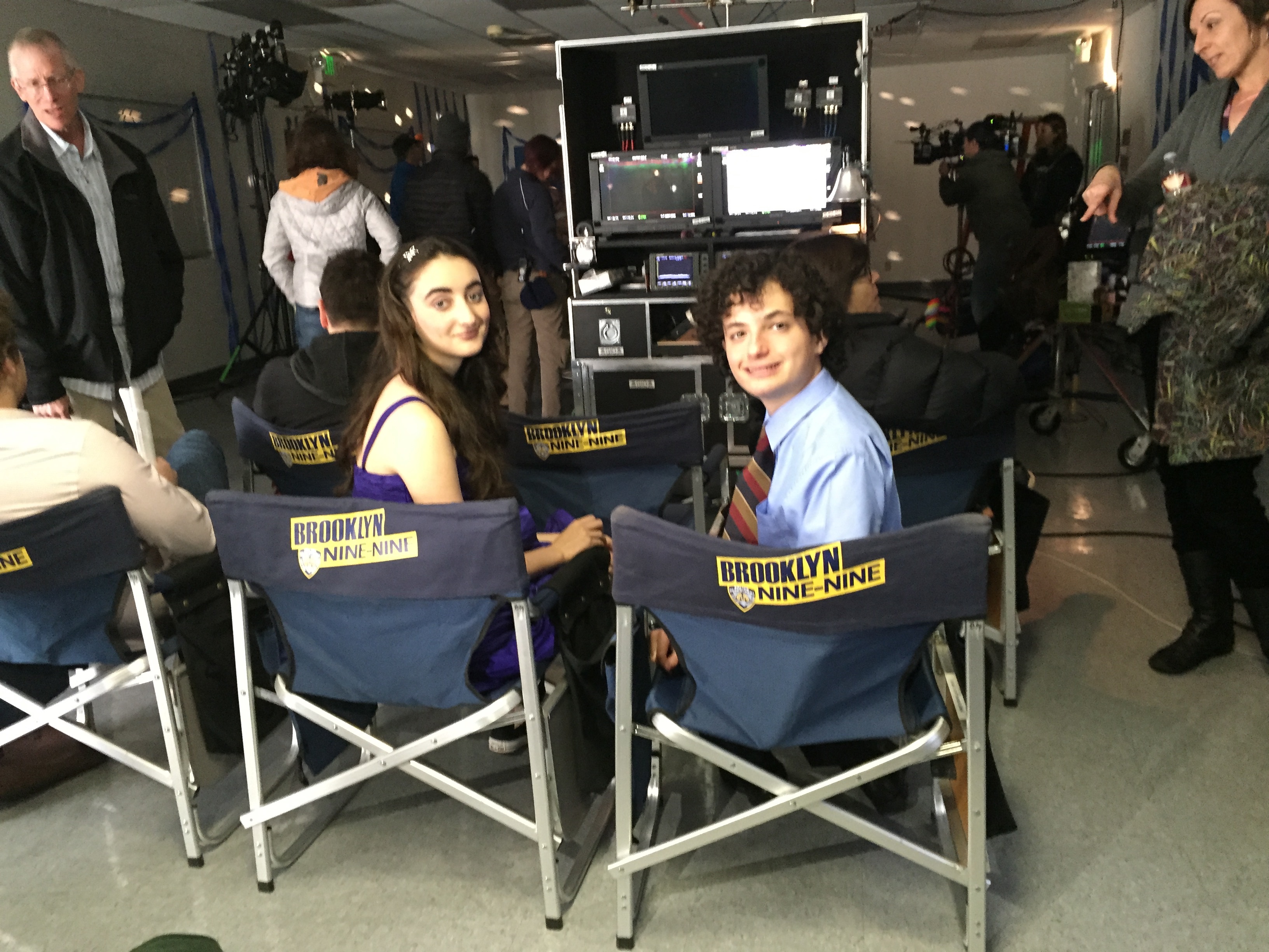 Tiffany Martin with actor Benjamin Steinberg shooting her recurring role on FOX's 