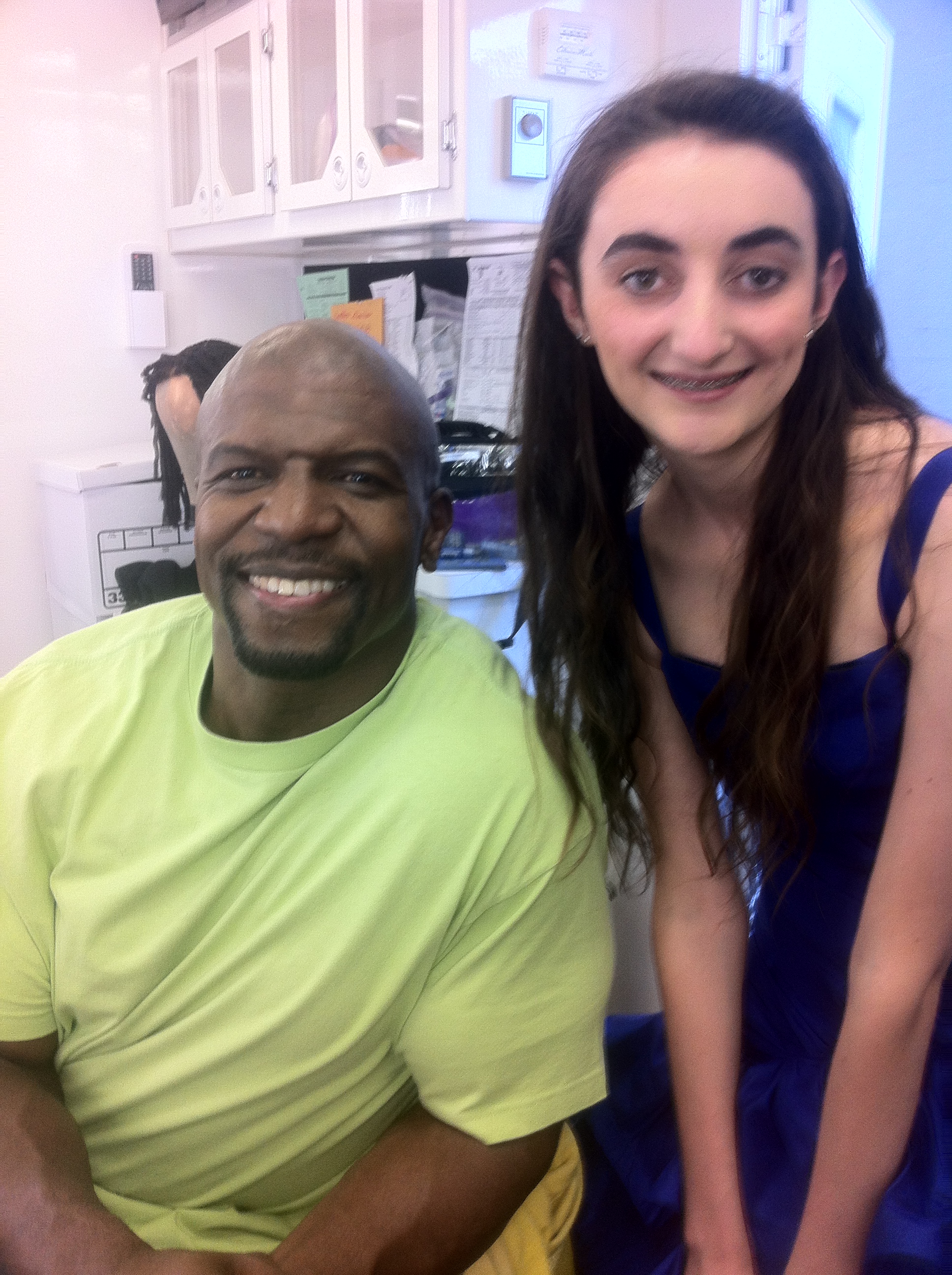 With actor Terry Crews on the set of 