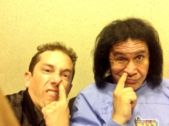 On set picking a winner with Gene Simmons