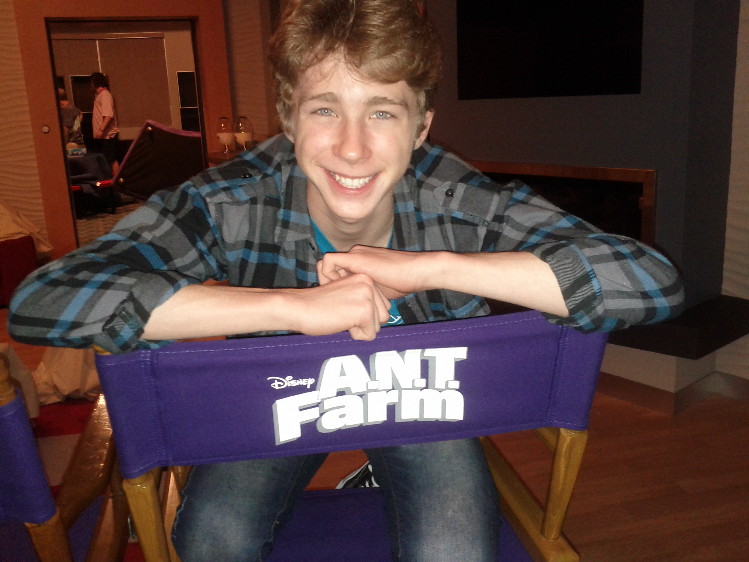 Joey Luthman on set of A.N.T. Farm June 2013