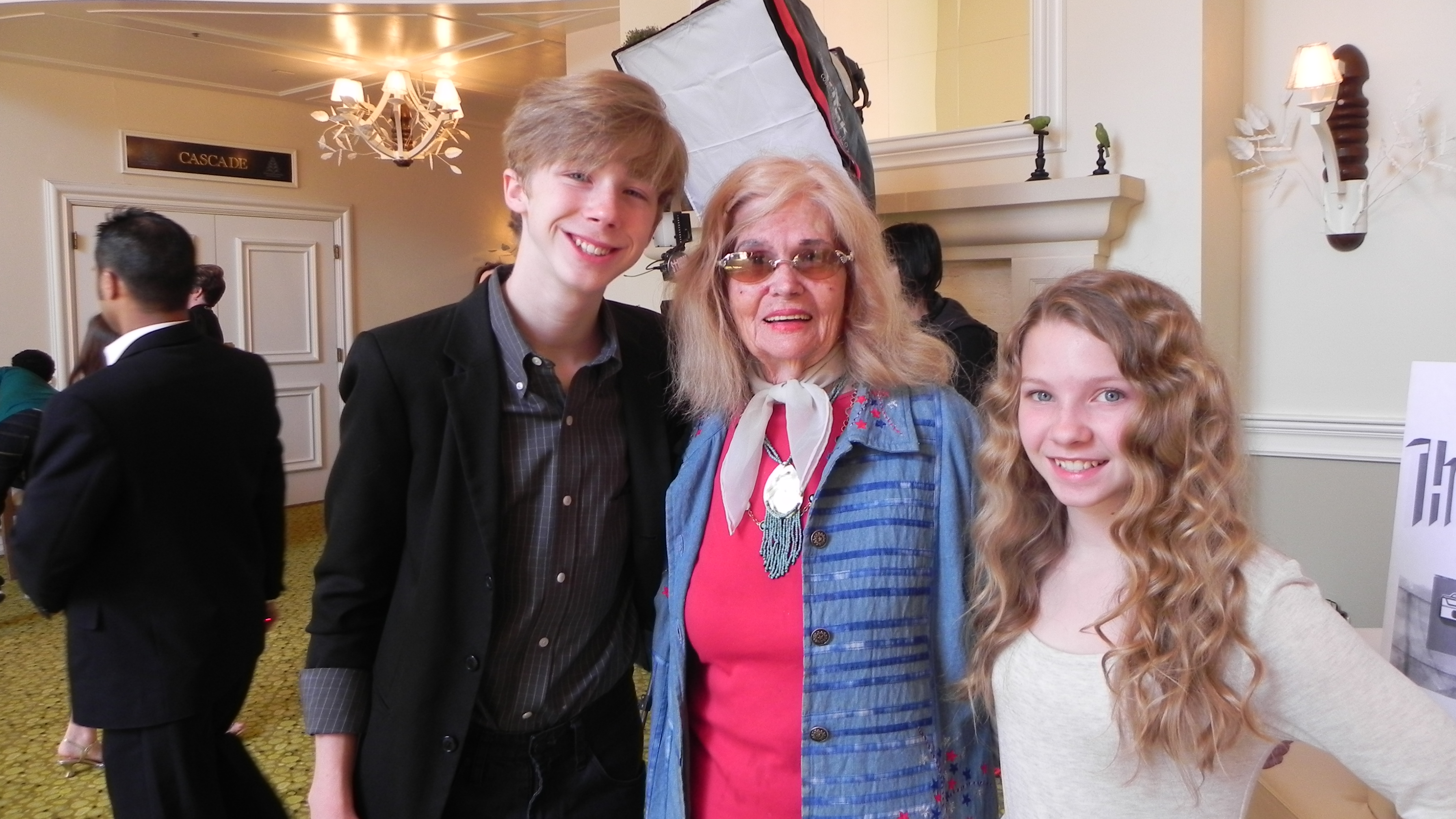 Young Artists Awards 2012. Joey and Elise Luthman with Maureen Dragone, founder of YAA.