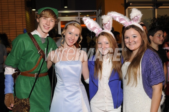 HOLLYWOOD, CA - OCTOBER 27: Joey Luthman, Nicole Tompkins, Elise Luthman and a guest attend The Shoe Crew Halloween Bash Charity Event at Rubix Hollywood on October 27, 2012 in Hollywood, California. (Photo by Vivien Killilea/WireImage) By: Vivien Killilea People: Joey Luthman, Nicole Tompkins, Elise Luthman