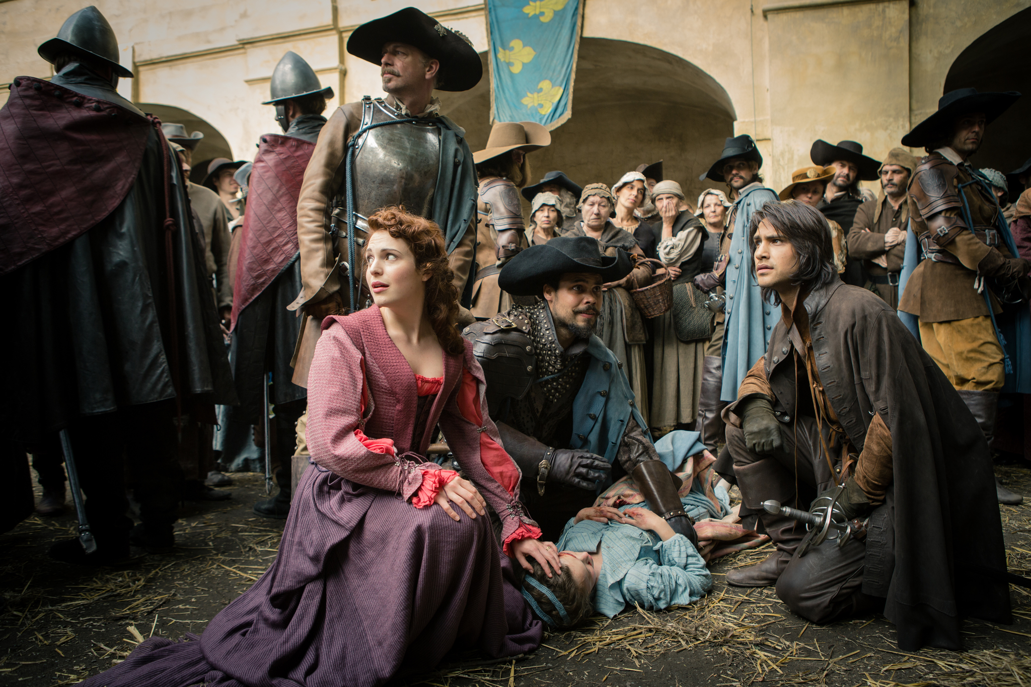 Still of Hugo Speer, Luke Pasqualino, Tamla Kari and Howard Charles in The Musketeers (2014)