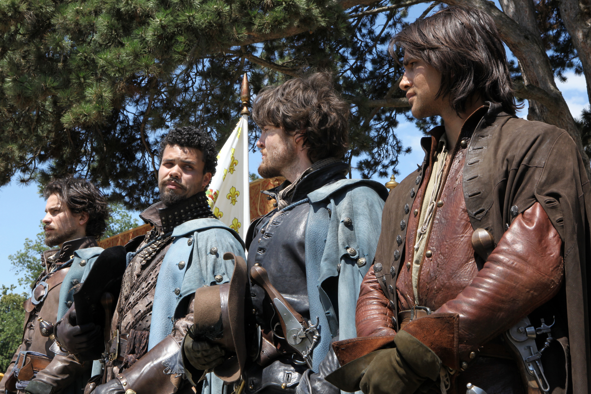 Still of Tom Burke, Santiago Cabrera, Luke Pasqualino and Howard Charles in The Musketeers (2014)