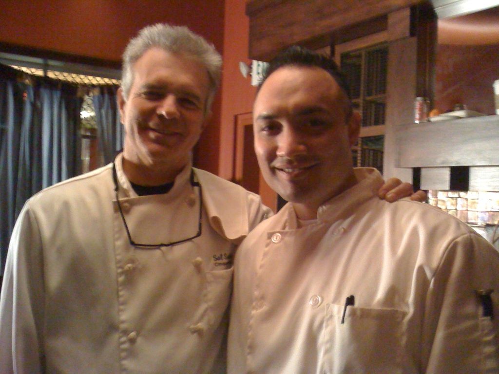 With Tony Denison on the set of Trattoria