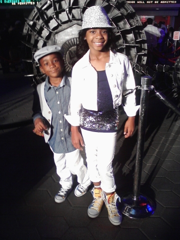 Damarr Calhoun and Big Sister Jayla Calhoun at Universal Citywalk, Hollywood