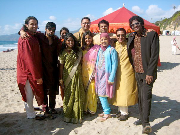 Kody and the Call Center on location at Zuma Beach for NBC's [OUTSOURCED] Episode 21/22 'Rajiv Ties the Baraat